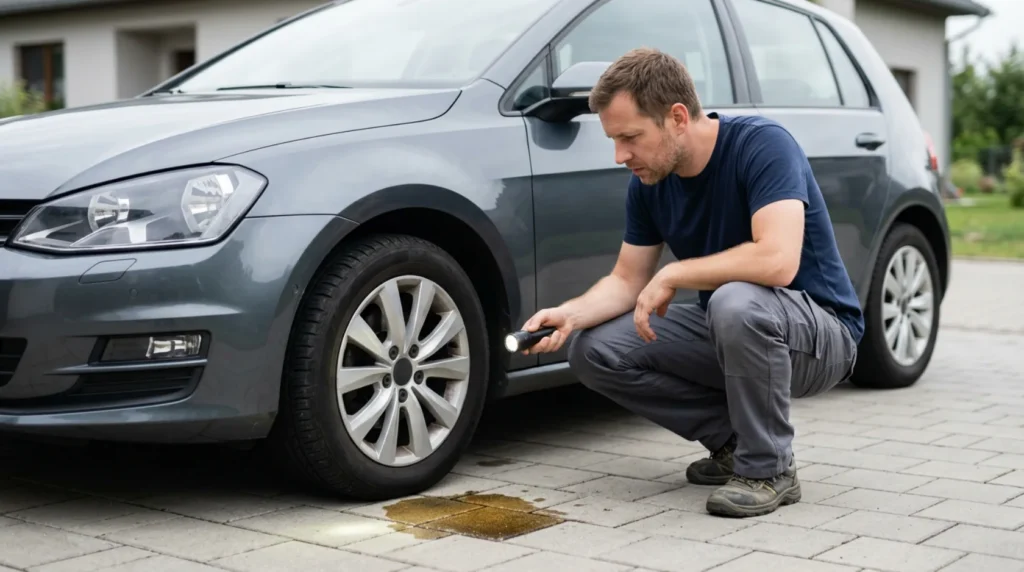 Motorno ulje curi ispod automobila