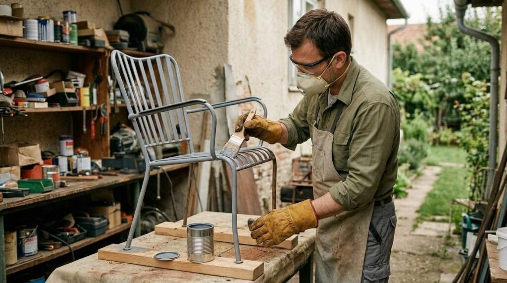 Kako ukloniti hrđu i oličiti metalni vrtni namještaj — korak 5