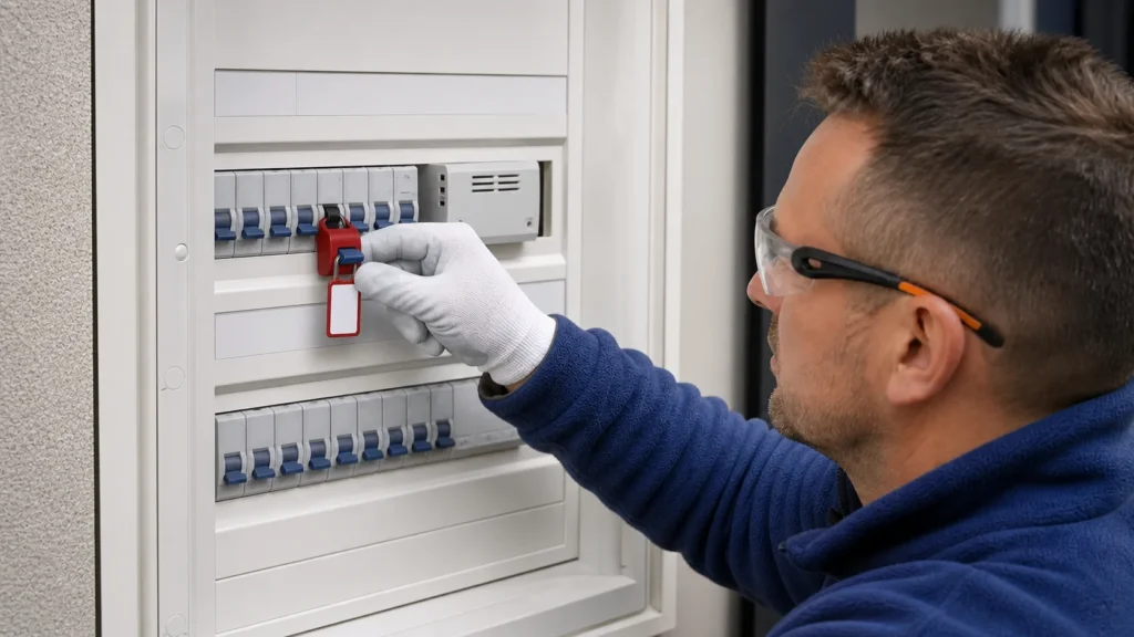 Turn off power at the breaker