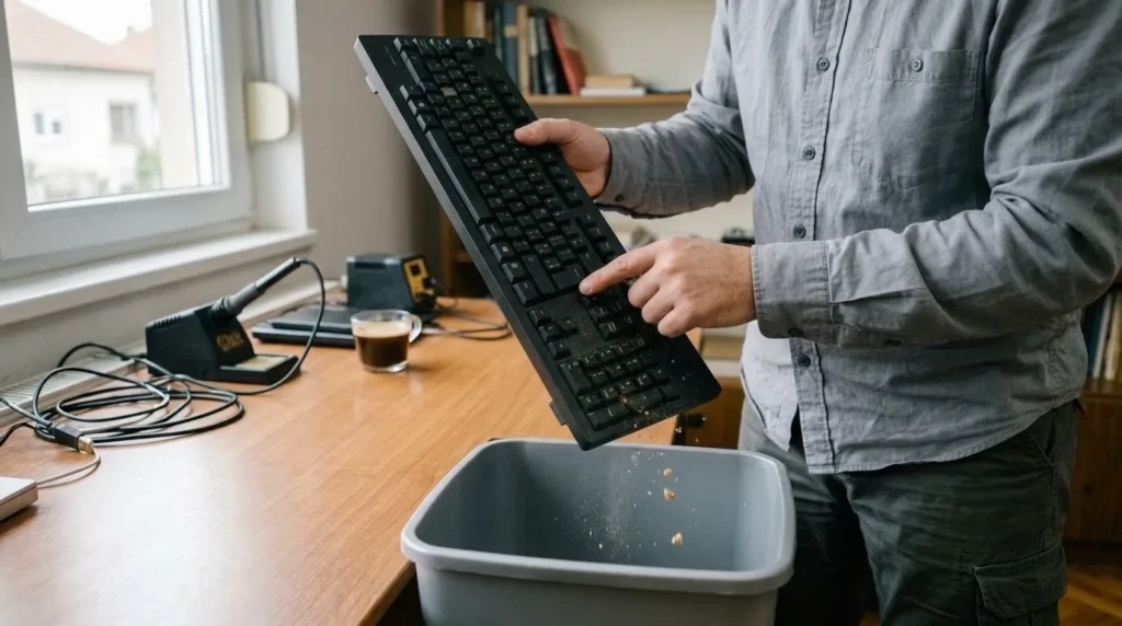 "Kako očistiti tastaturu od prašine i mrvica" — korak 2