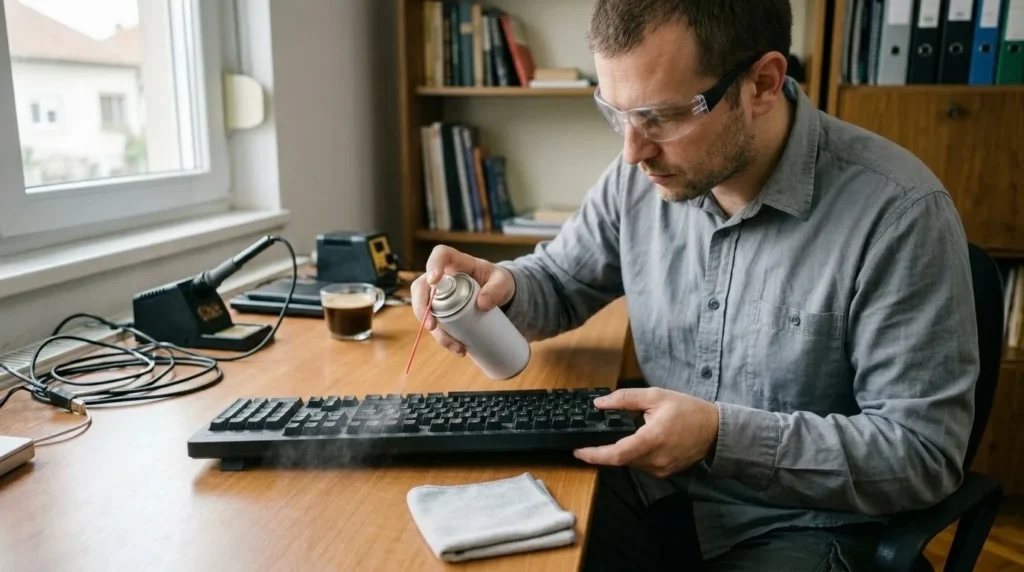 "Kako očistiti tastaturu od prašine i mrvica" — korak 3