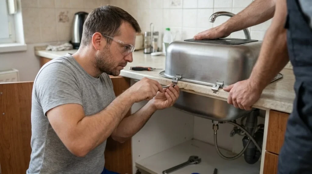 "Kako ugraditi novu sudoperu ili lavabo" — korak 3
