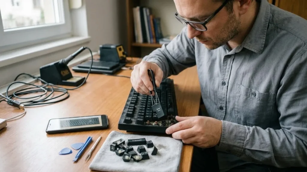 "Kako očistiti tastaturu od prašine i mrvica" — korak 4