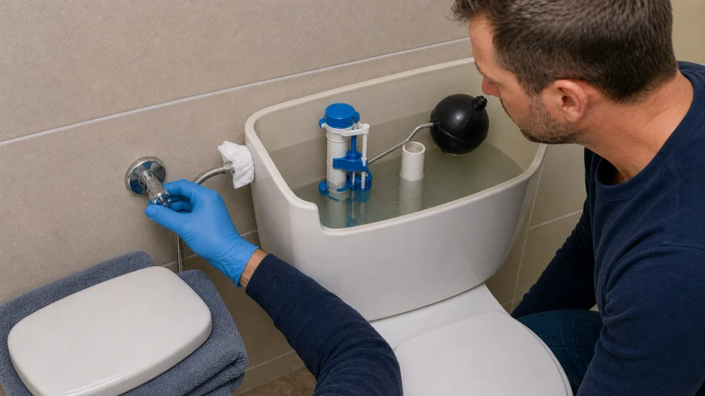 Assemble everything and slowly open the water supply
